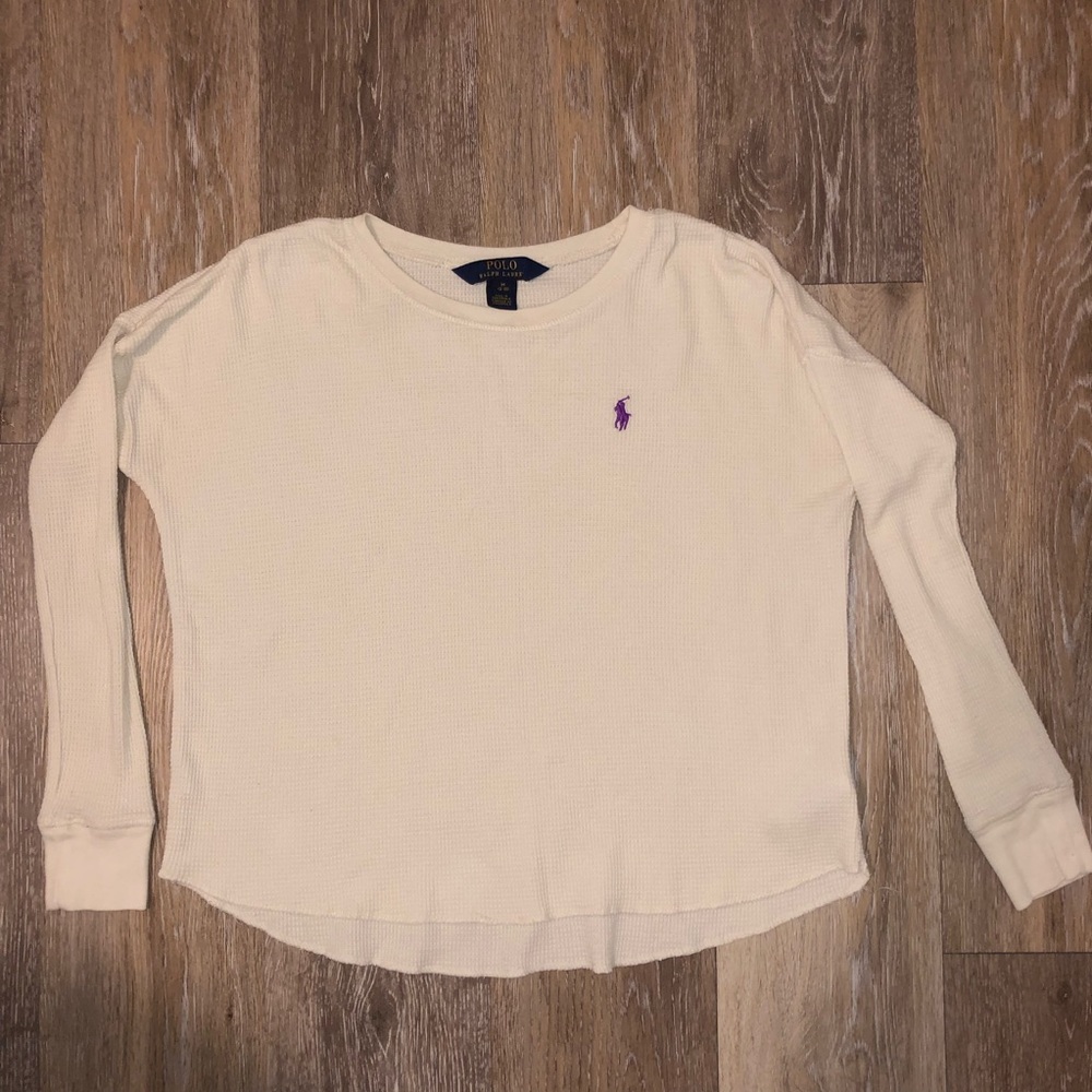 Polo Ralph Lauren Eggshell Cropped Long Sleeve